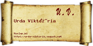 Urda Viktória névjegykártya