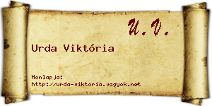 Urda Viktória névjegykártya